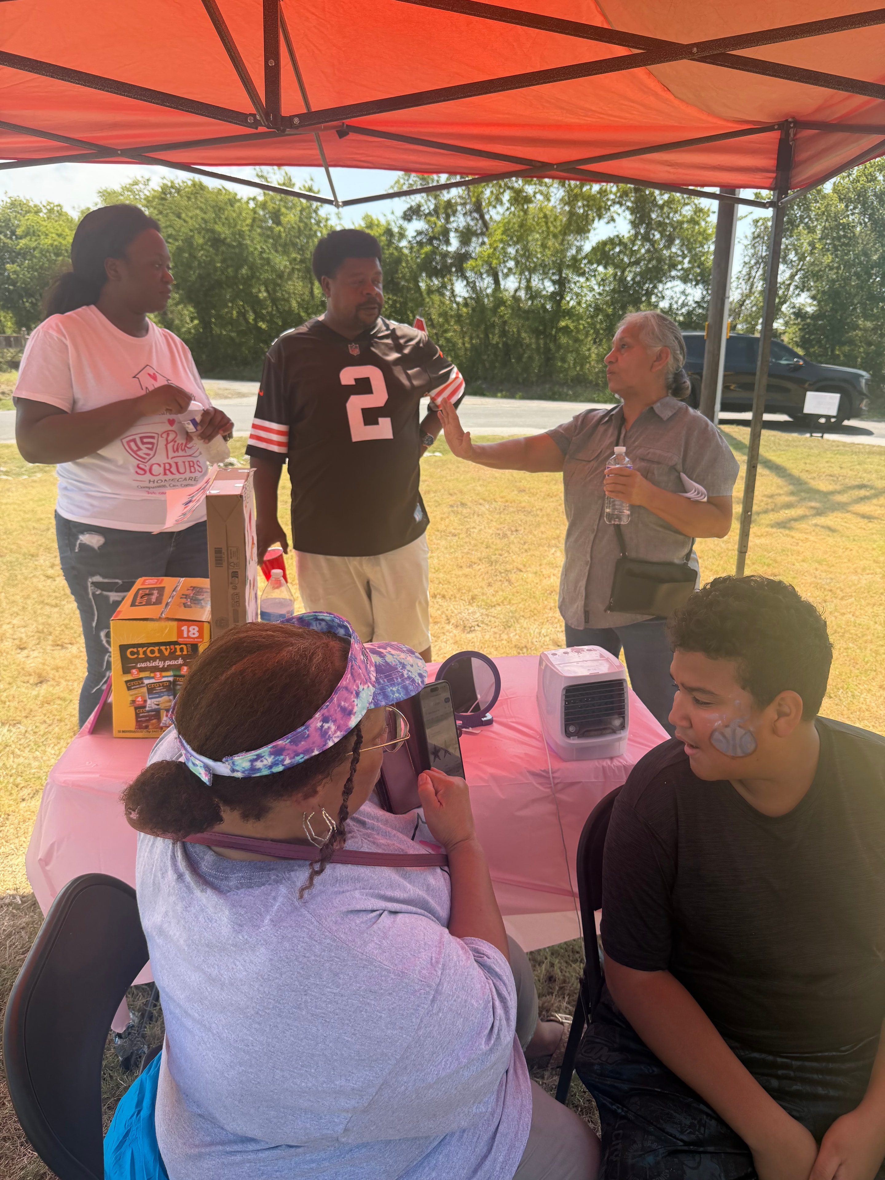 Volunteers at community outreach event